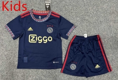2022-2023 Ajax Away Royal Blue Kid/Youth Soccer Uniform-GB
