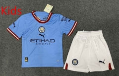 2022-2023 Manchester City Home Blue Kid/Youth Soccer Uniform-GB