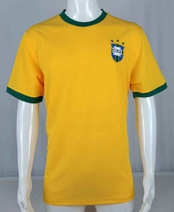 Retro Version 1970 Brazil Home Yellow Thailand Soccer Jersey AAA-503
