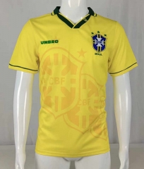 Retro Version 1994 Brazil Home Yellow Thailand Soccer Jersey AAA-503