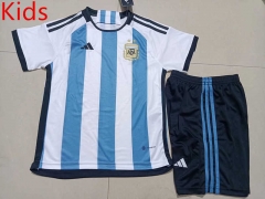 2022-2023 Argentina Home Blue and White Kids/Youth Soccer Uniform-507