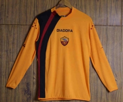 Retro Version 05-06 Roma Home Yellow LS Thailand Soccer Jersey AAA-SL