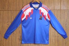 Retro Version 88-90 France Home Blue LS Thailand Soccer Jersey AAA-SL