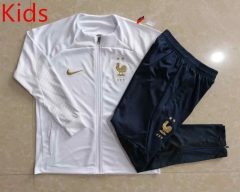 2022-2023 France White Kids/Youth Soccer Jacket Uniform-815