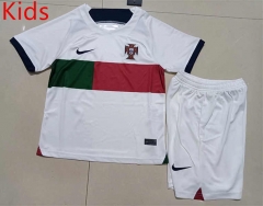 2022-2023 Portugal Away White Kids/Youth Soccer Uniform-507