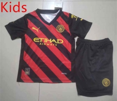 2022-2023 Manchester City Away Red&Black Kid/Youth Soccer Uniform-507