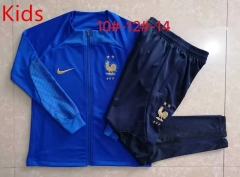 2022-2023 France Camouflage Blue Kids/Youth Soccer Jacket Uniform-815