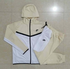 2022-2023 White&Khaki Thailand Soccer Jacket Uniform With Hat-815