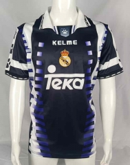 Retro Version 97-98 Real Madrid 2nd Away Black Thailand Soccer Jersey AAA-503