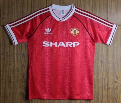 Retro Version 90-92 Manchester United Home Red Thailand Soccer Jersey AAA-SL