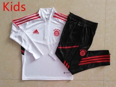 2022-2023 Bayern München White Kids/Youth Soccer Tracksuit-815