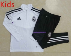 2022-2023 Real Madrid White Kids/Youth Soccer Tracksuit-815