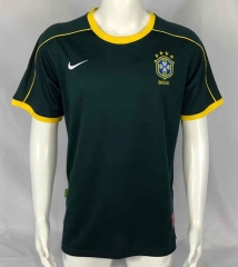 Retro Version 1998 Brazil Goalkeeper Dark Green Thailand Soccer Jersey AAA-503