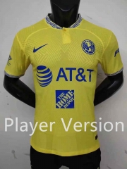 Player Version 2022-2023 Club America Home Yellow Thailand Soccer Jersey AAA
