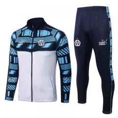 2022-2023 Olympique Marseille White&Blue Thailand Soccer Jacket Uniform-815