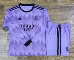 2022-2023 Real Madrid Away Purple LS Soccer Uniform-709
