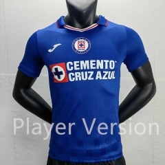 Player Version 2022-2023 Cruz Azul Home Blue Thailand Soccer Jersey AAA-888
