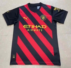 Correct Version 2022-2023 Manchester City Away Red&Black Thailand Soccer Jersey AAA-809