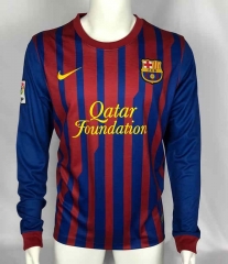 Retro Version 11-12 Barcelona Home Red&Blue LS Thailand Soccer Jersey AAA-503