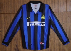Retro Version 1998 Inter Milan Blue&Black LS Thailand Soccer Jersey AAA-SL