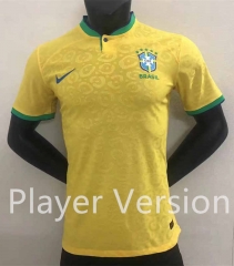 Player Version 2022-2023 World Cup Brazil Home Yellow Thailand Soccer Jersey AAA-2016