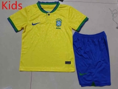 2022-2023 World Cup Brazil Home Yellow Kid/Youth Soccer Uniform-507