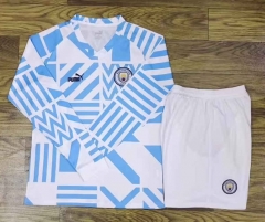 2022-2023 Manchester City Blue&White LS Soccer Uniform-709