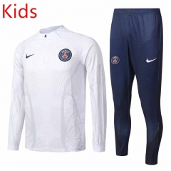 2022-2023 Paris SG White Kids/Youth Soccer Tracksuit -GDP