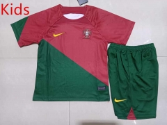 2022-2023 Portugal Home Red&Green Kids/Youth Soccer Uniform-507