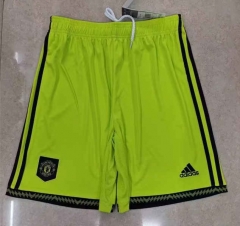 2022-2023 Manchester United 2nd Away Fluorescent Green Thailand Soccer Shorts-5805