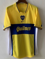 Retro Version 2001 Boca Juniors Away Yellow Thailand Soccer Jersey AAA-9171