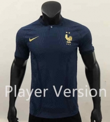 Player Version 2022-2023 France Home Blue Thailand Soccer Jersey AAA-GB