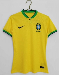 2022-2023 Brazil Home Yellow Thailand Women Soccer Jersey AAA-C1046