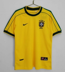 Retro Version 1998 Brazil Home Yellow Thailand Soccer Jersey AAA-C1046