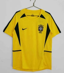 Retro Version 2002 Brazil Home Yellow Thailand Soccer Jersey AAA-C1046