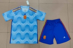 2022-2023 Spain Away Blue Soccer Uniform-718