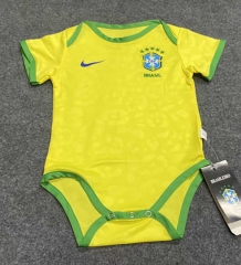 2022-2023 Brazil Home Yellow Baby Soccer Uniform-3066