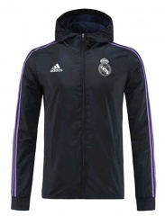 2022-2023 Real Madrid Black Thailand Trench Coats With Hat-LH
