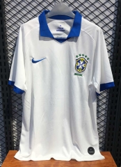Retro Version 19-20 Brazil Away White Thailand Soccer Jersey AAA-2669