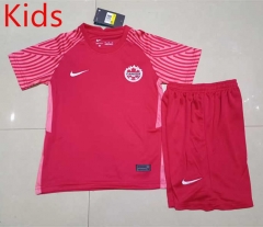 2022-2023 Canada Home Red Kid/Youth Soccer Uniform-507