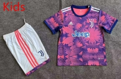 2022-2023 Juventus 2nd Away Pink Kids/Youth Soccer Uniform-6748