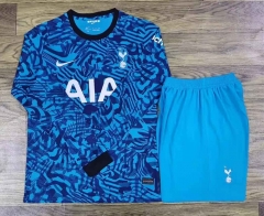 2022-2023 Tottenham Hotspur 2nd Away Blue LS Soccer Uniform-709