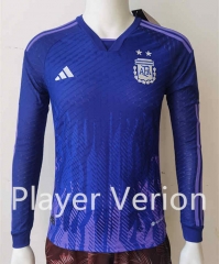Player Version 2022-2023 Argentina Away Purple LS Thailand Soccer Jersey AAA-807