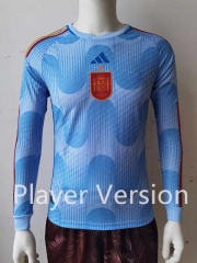 Player Version 2022-2023 Spain Away Blue Thailand Soccer Jersey AAA-807