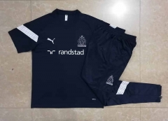 2022-2023 Olympique de Marseille Dark Blue Short-sleeved Thailand Soccer Tracksuit-815