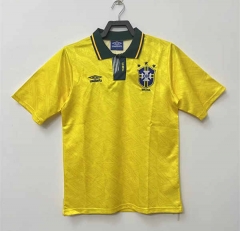 Retro Version 91-93 Brazil Home Yellow Thailand Soccer Jersey AAA-811
