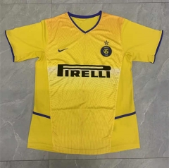 Retro Version 02-03 Inter Milan 2nd Yellow Thailand Soccer Jersey AAA