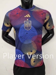 Player Version 2022-2023 Spain Red&Yellow&Blue Thailand Soccer Training Jersey