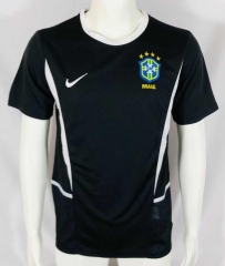 Retro Version 2002 Brazil Goalkeeper Black Thailand Soccer Jersey AAA-503