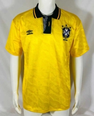 Retro Version 91-93 Brazil Home Yellow Thailand Soccer Jersey AAA-503